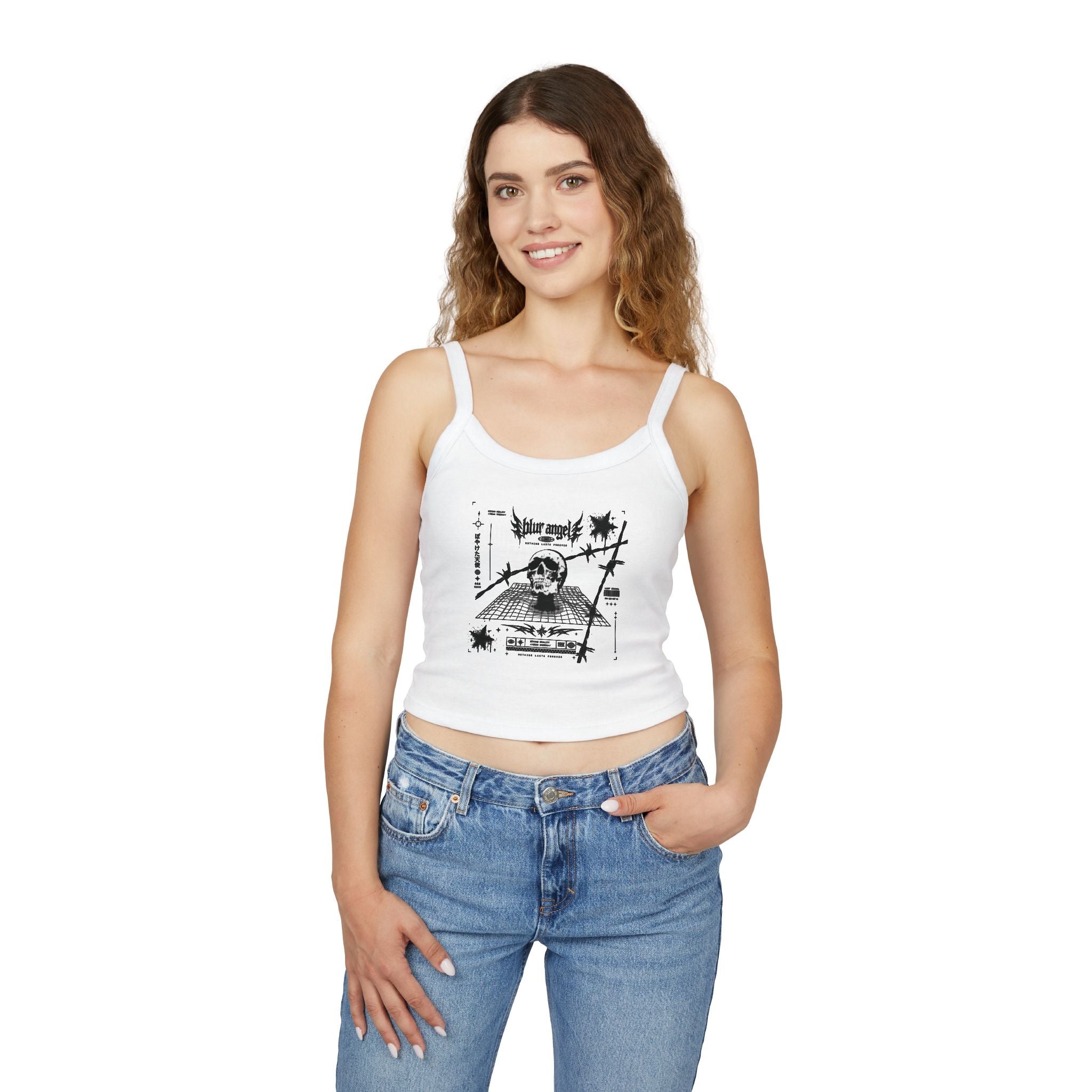 Skull & Palm Graphic Tank Top — Edgy Retro Surf Vibe