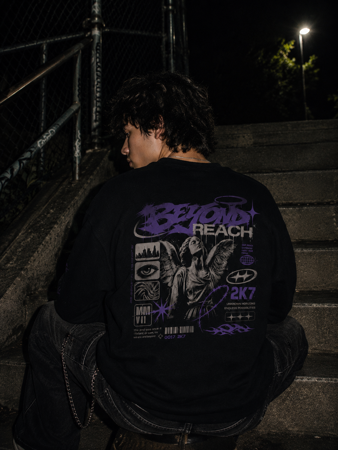 Crewneck Sweatshirt — Beyond Reach Graphic Streetwear Pullover "