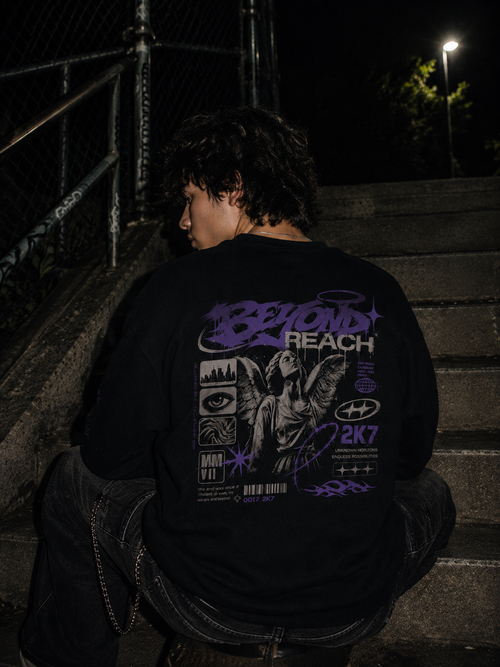 Crewneck Sweatshirt — Beyond Reach Graphic Streetwear Pullover "